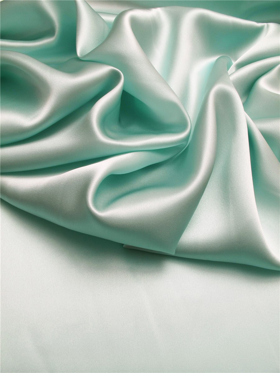 Crêpe Satin en Soie - Uni - Aqua