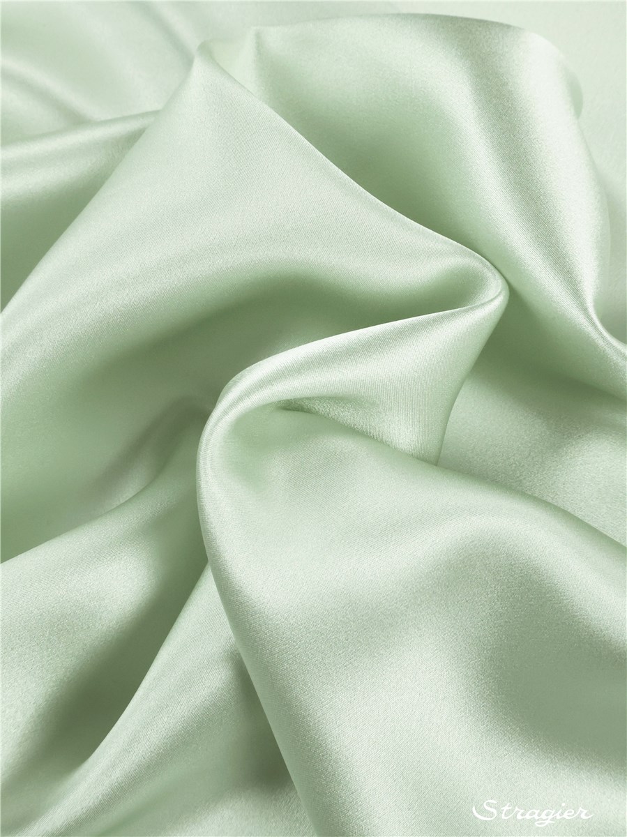 Crêpe Satin en Soie - Uni - Mint