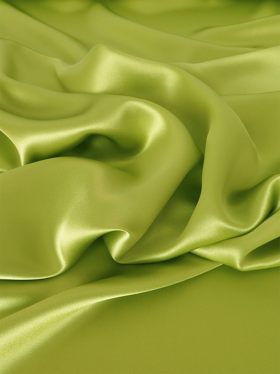 Silk Satin Crepe - Plain - Lime