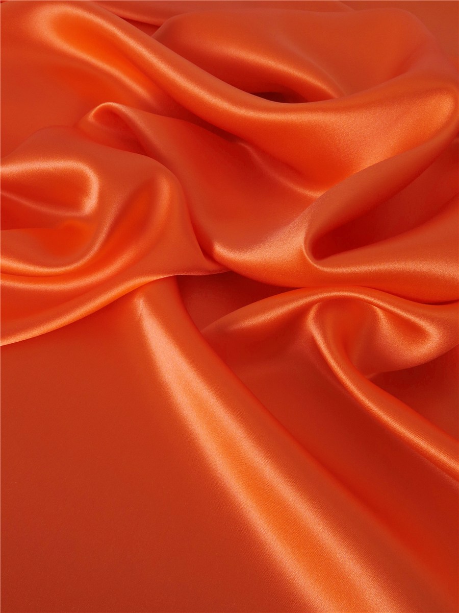 Silk Satin Crepe - Plain - Orange