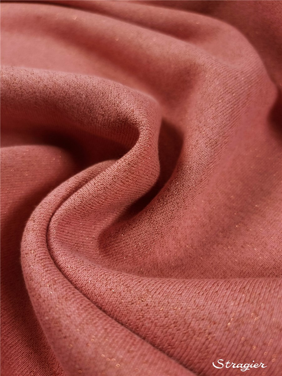 Sweatshirt molletonné scintillant - Uni - Rose-Or 