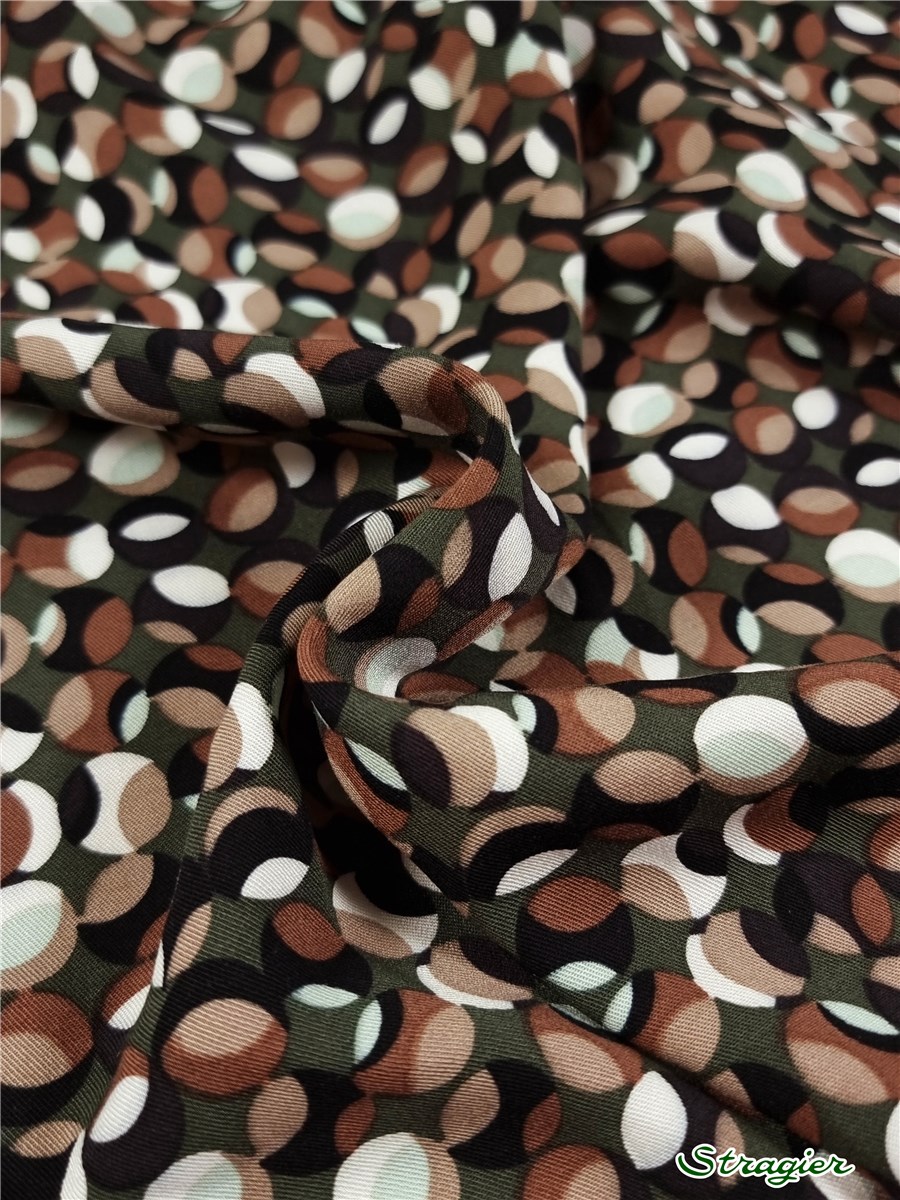 Twill - smooth - Viscose - Cabochon - Kaki