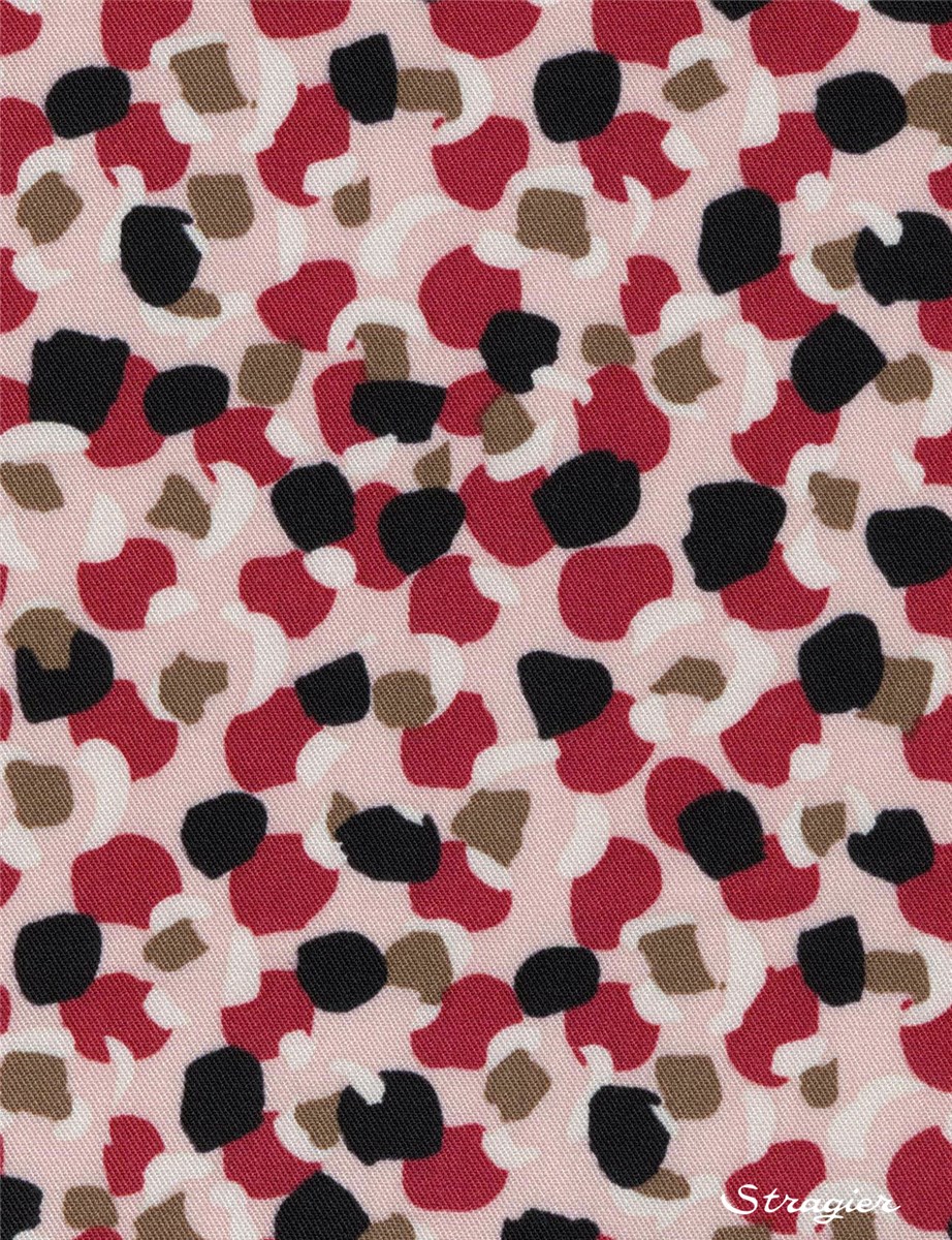 Twill souple Viscose - Girofle - Framboise 