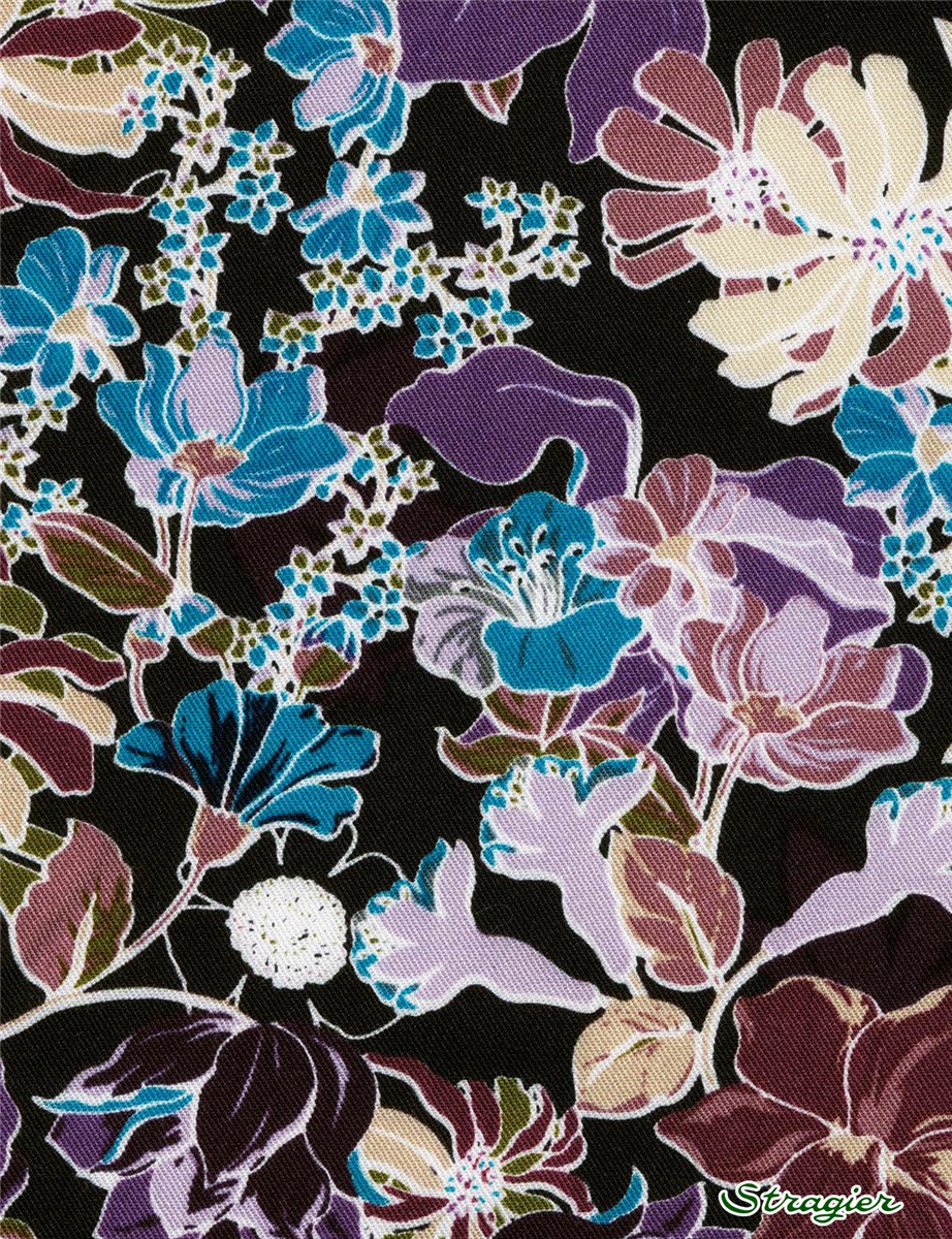 Twill souple Viscose - Poivre - Marine Prunelle