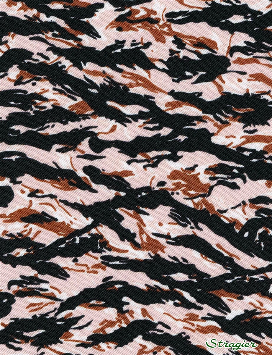 Twill - smooth - Viscose - Waves - Blush-Black