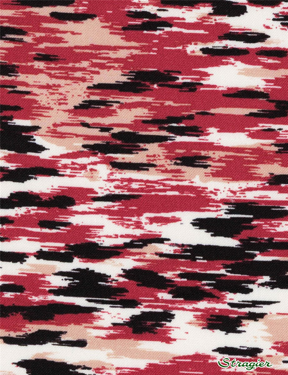 Twill souple Viscose - Camo - Framboise