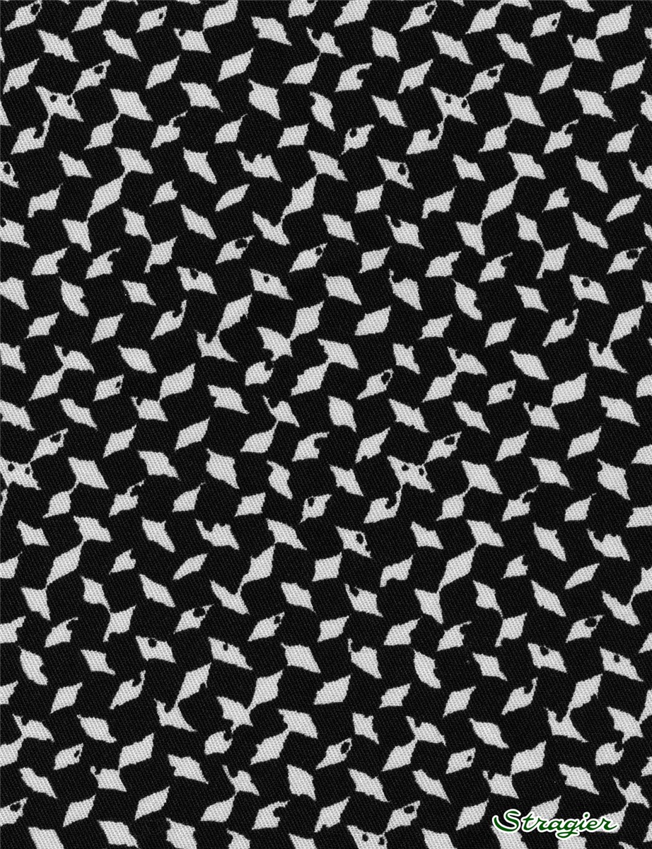 Twill souple Viscose - Graphic - Noir-Ivoire