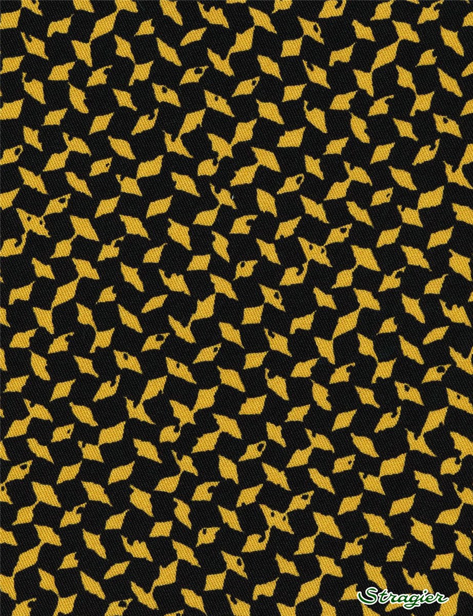 Twill souple Viscose - Graphic - Moutarde-Noir