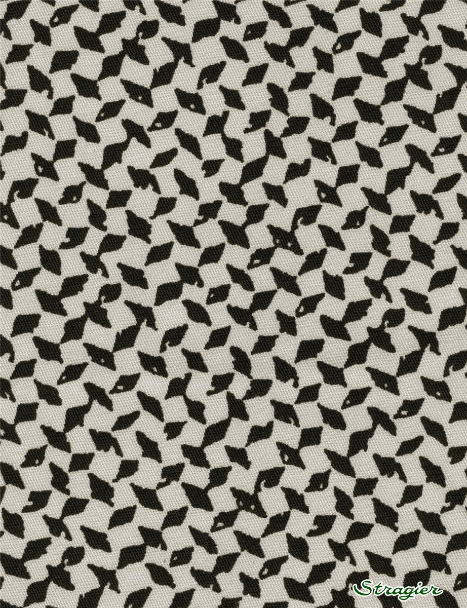 Twill - smooth - Viscose - Graphic - Ivoire-Noir