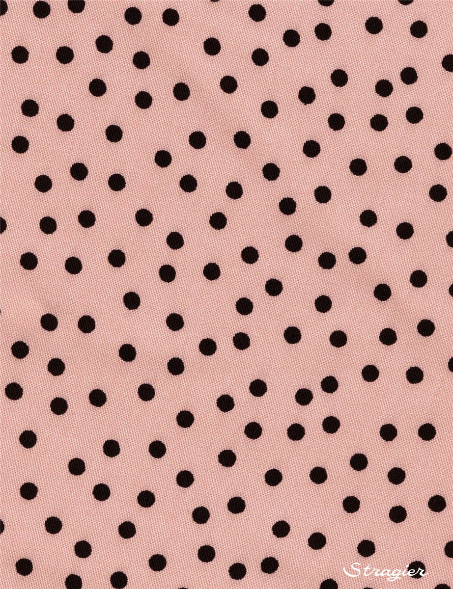 Twill souple Viscose - Pois 4mm - Blush-Black