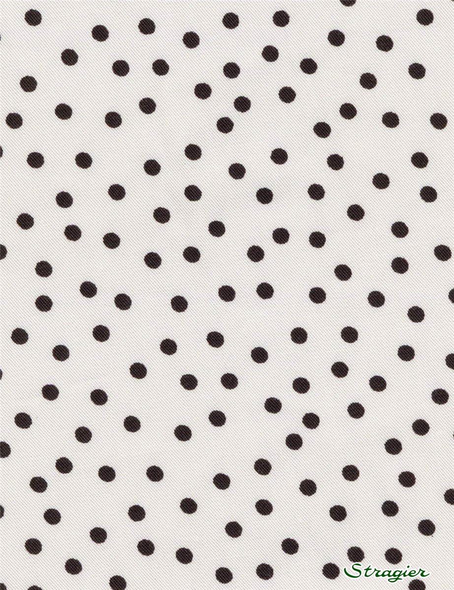 Twill souple Viscose - Pois 4mm - Ivoire-Noir