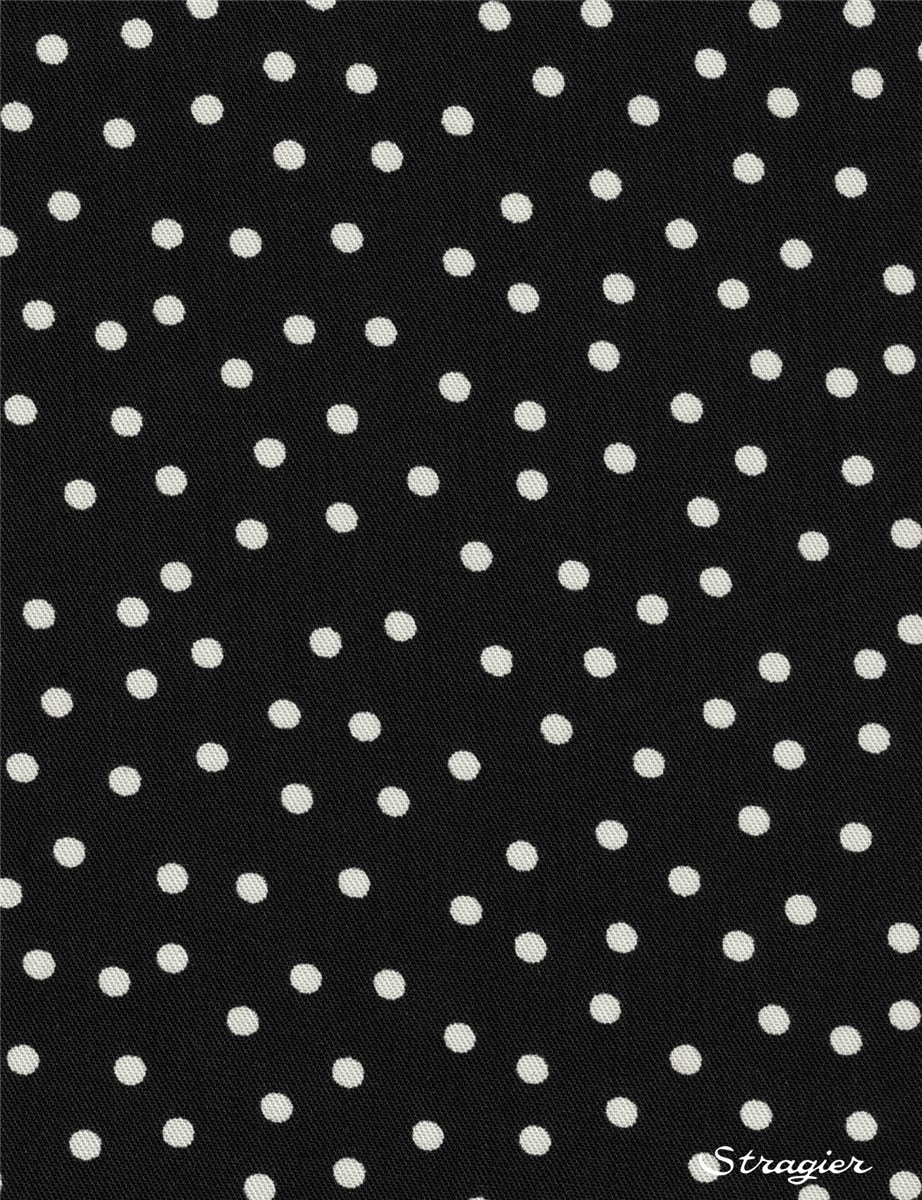 Twill souple Viscose - Pois 4mm - Noir-Ivoire 