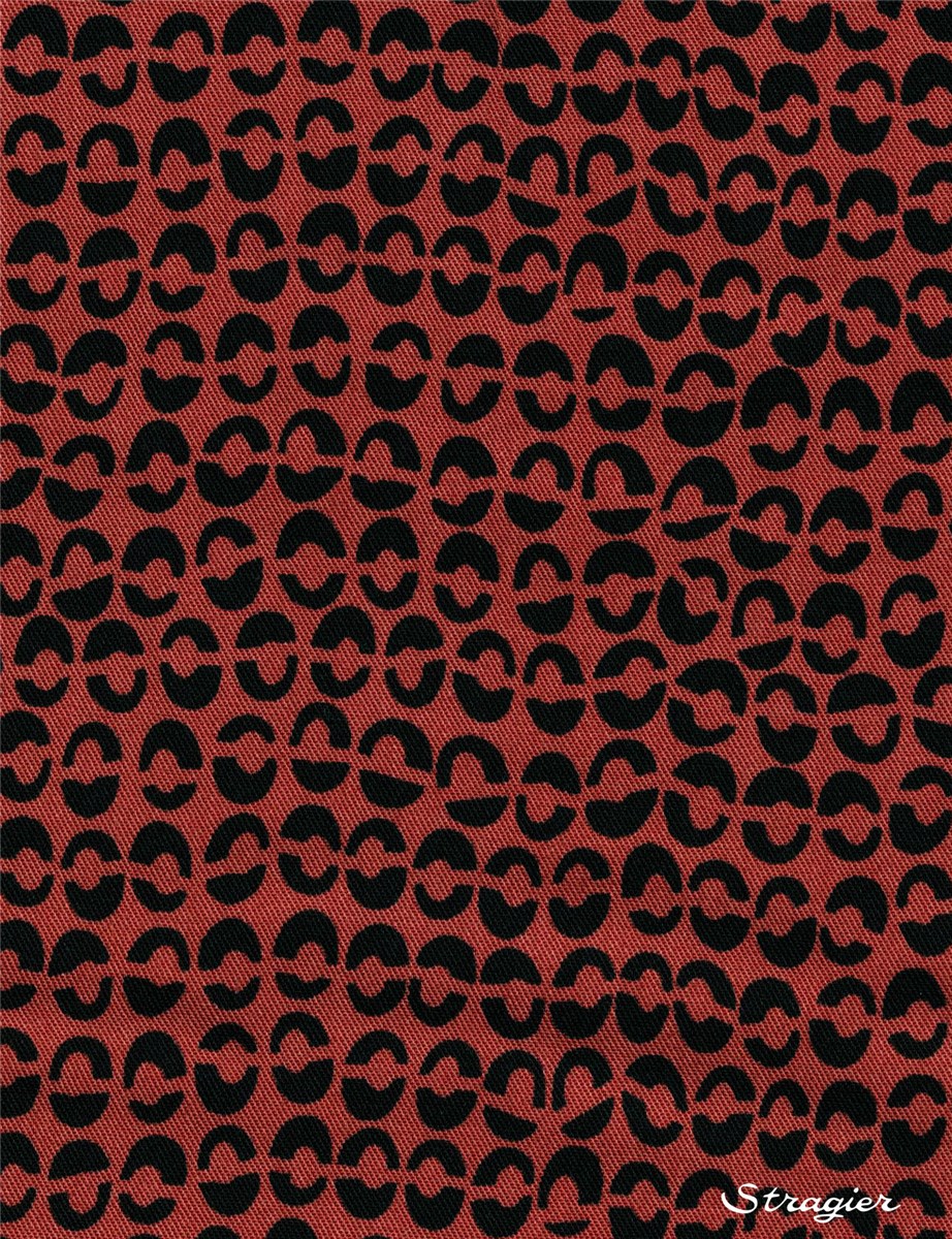 Twill souple Viscose - Kandinsk - Corail-Noir