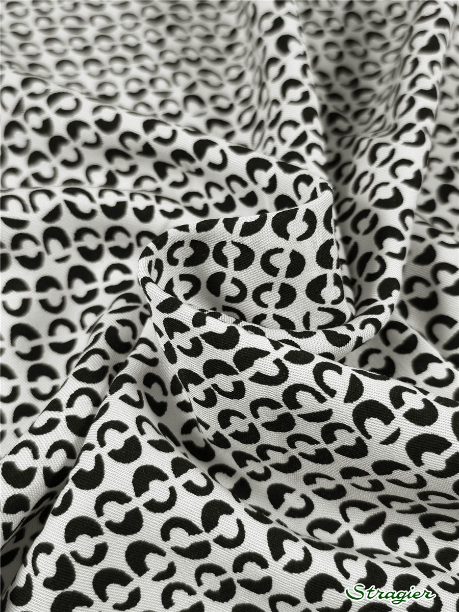 Twill souple Viscose - Kandinsk - Ivoire-Noir 