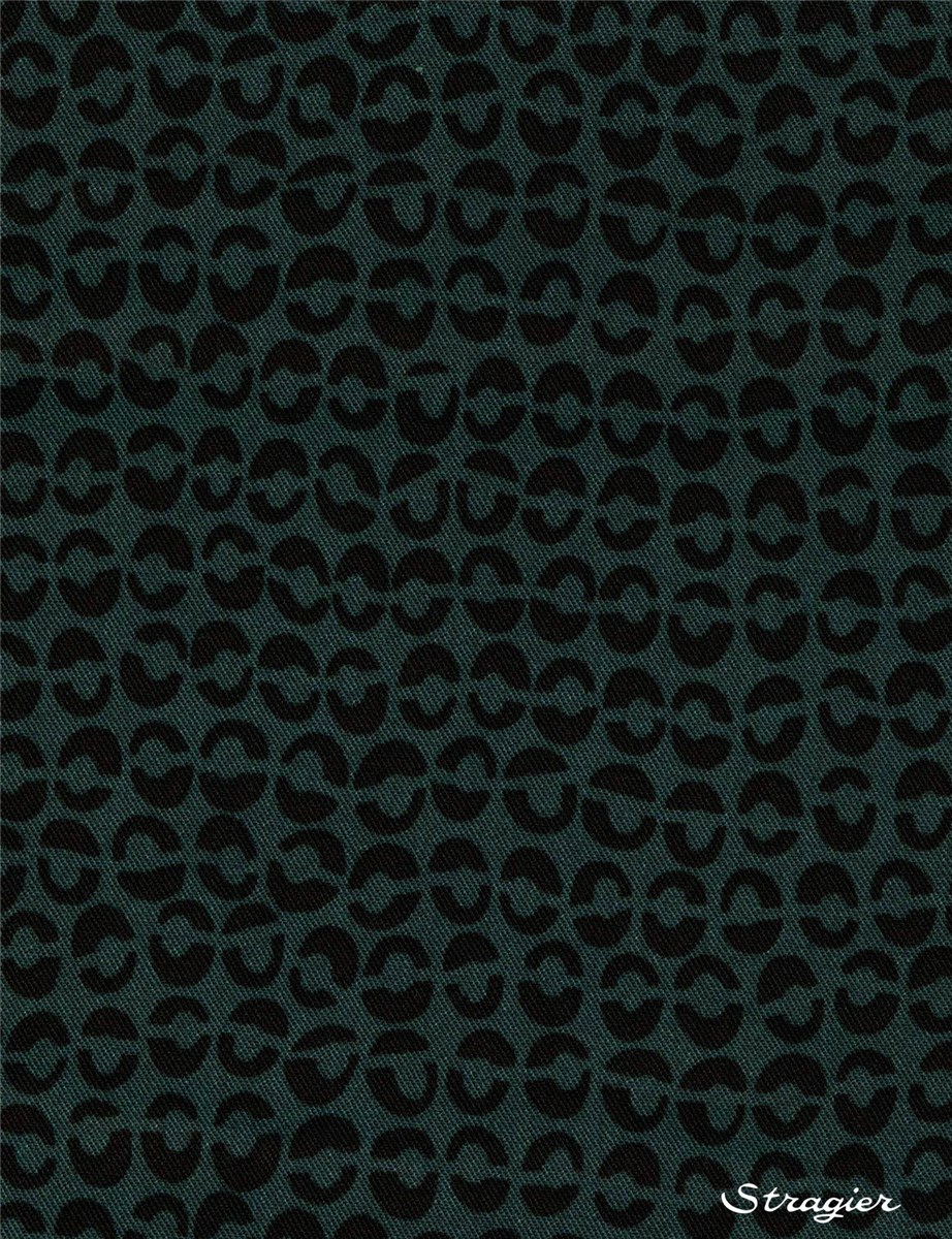 Twill souple Viscose - Kandinsk - Vert Bouteille-Noir