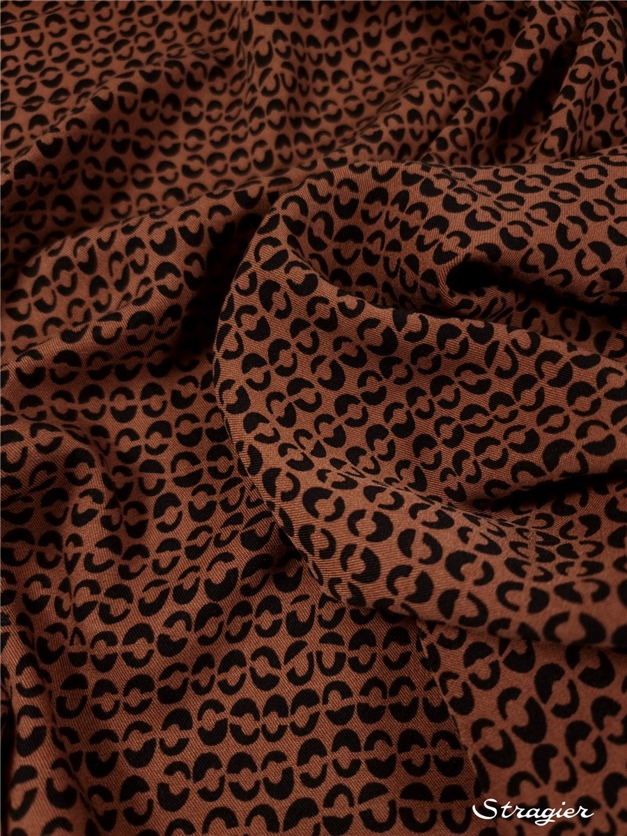 Twill - smooth - Viscose - Kandinsk - Tabac-Noir