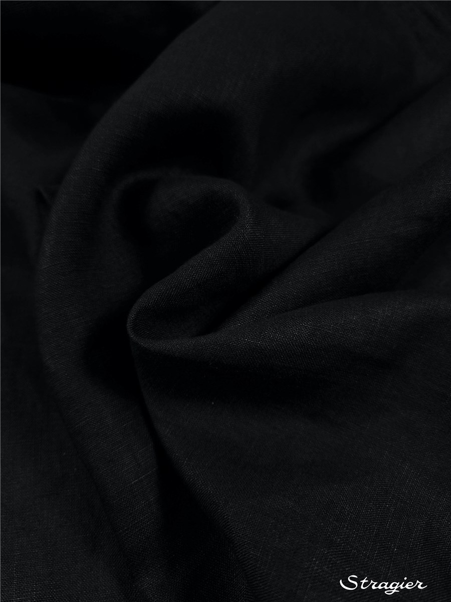 Linen Cloth - smooth - Bird's Eye - Plain - Noir