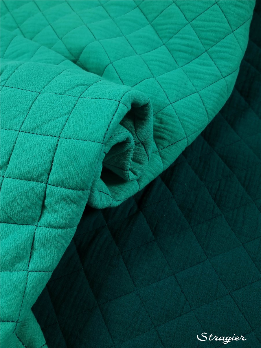 Quilted Fabric - Double Cotton Gauze - Double Face - uni - Canard-Turquoise
