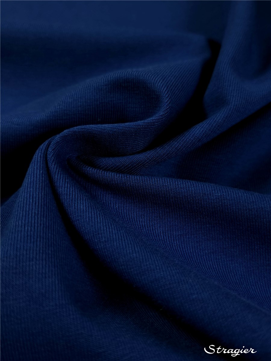 Jersey Coton Stretch BIO 200g/m² - uni - Bleu Océan