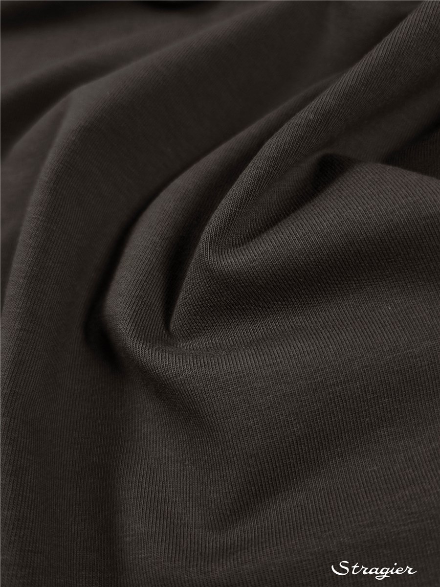 Jersey Coton Stretch BIO 200g/m² - uni - Gris foncé taupé