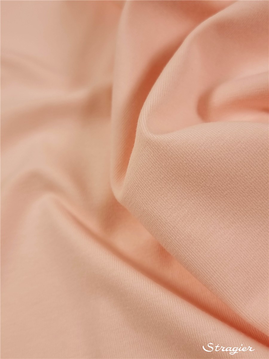 Jersey Coton Stretch BIO 200g/m² - uni - Sorbet de Pêche
