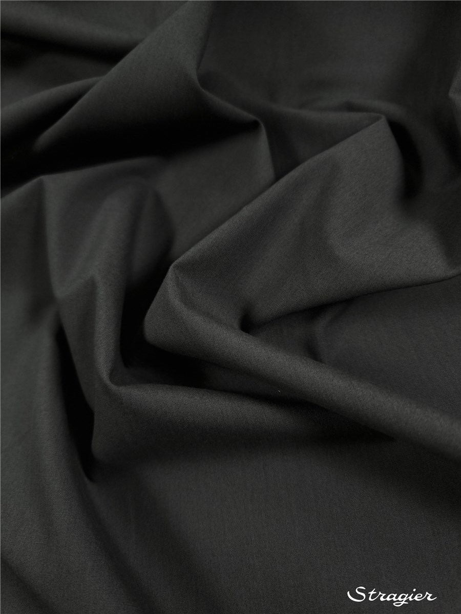Poplin 59 threads/cm - Plain - Gris foncé
