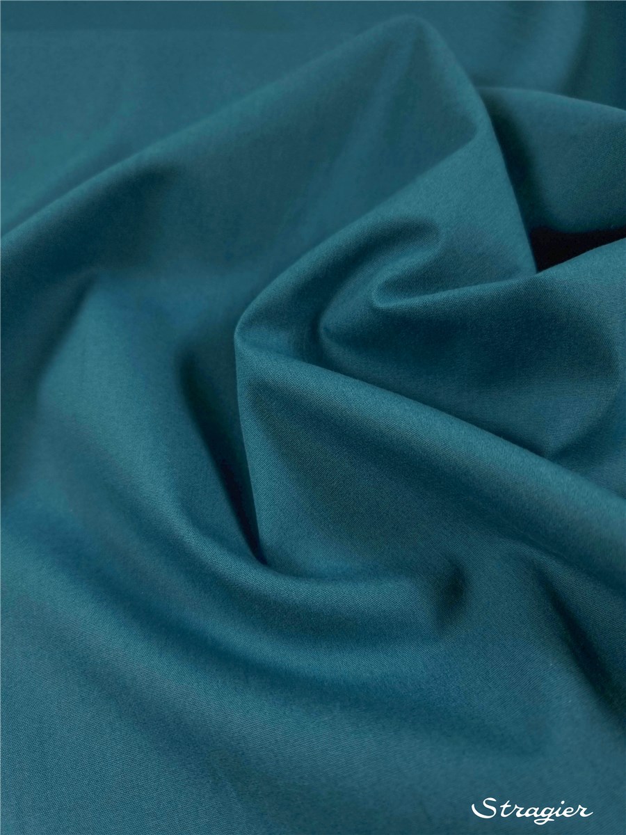 Poplin 59 threads/cm - Plain - Bleu Pétrole