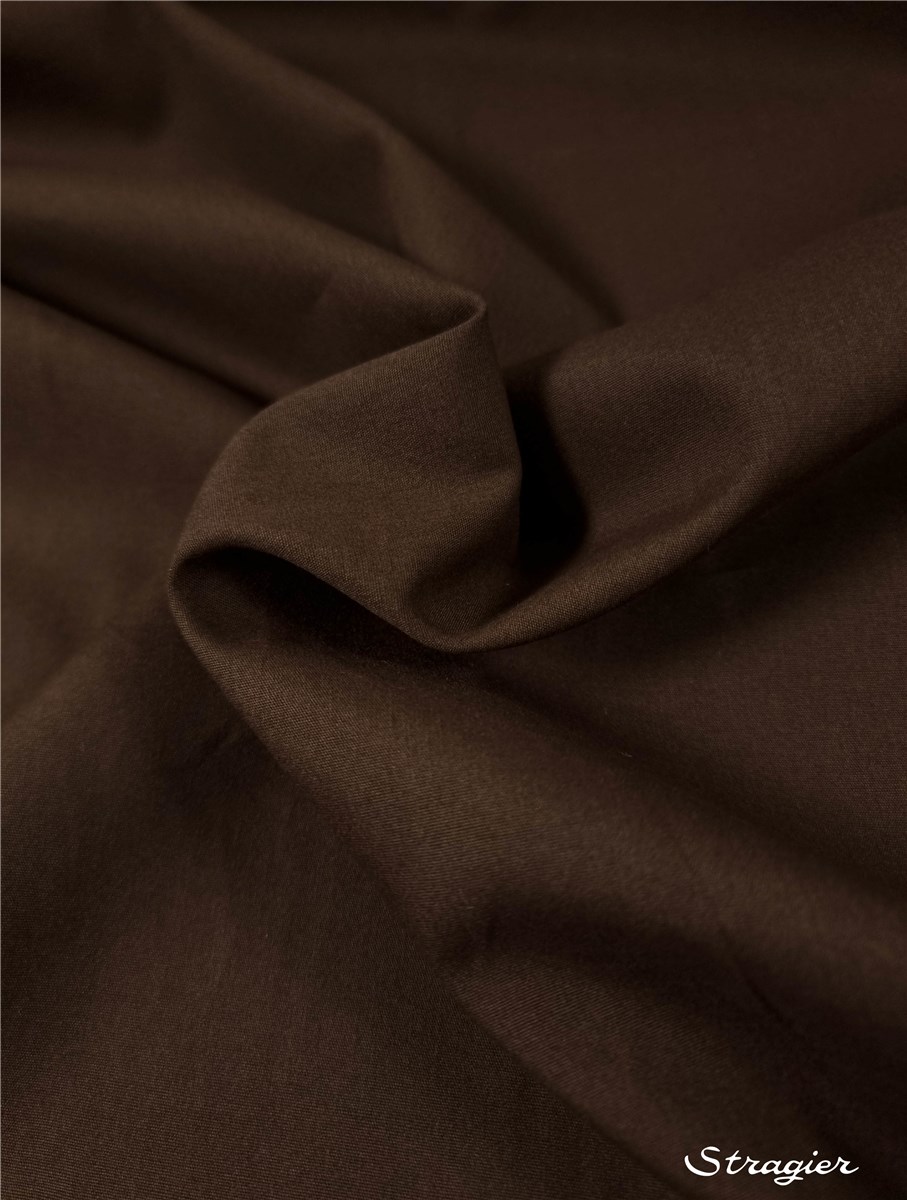 Poplin 59 threads/cm - Plain - Chocolat