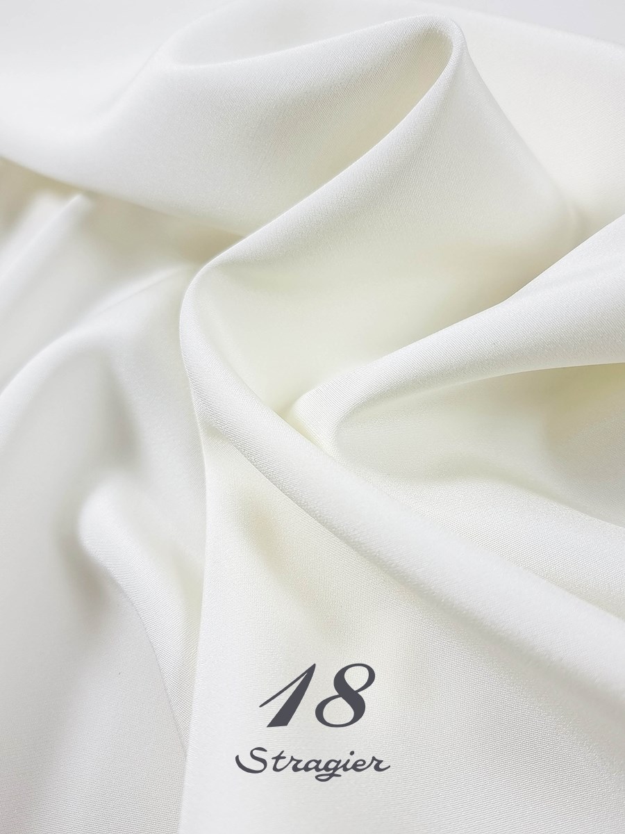 Drap de Soie Stretch - uni - Ivoire clair Stragier