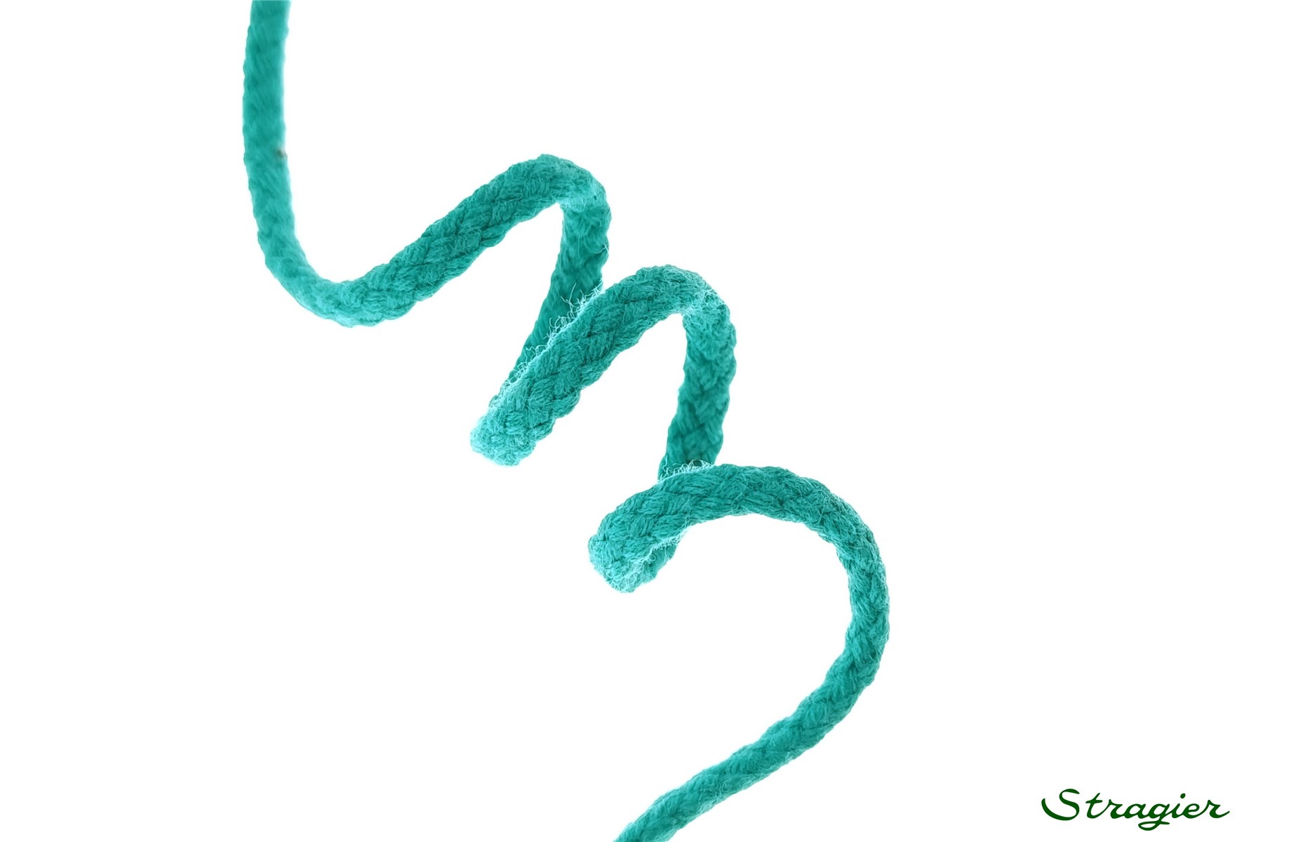Cordon tressé - uni - Vert Turquoise - 4 mm
