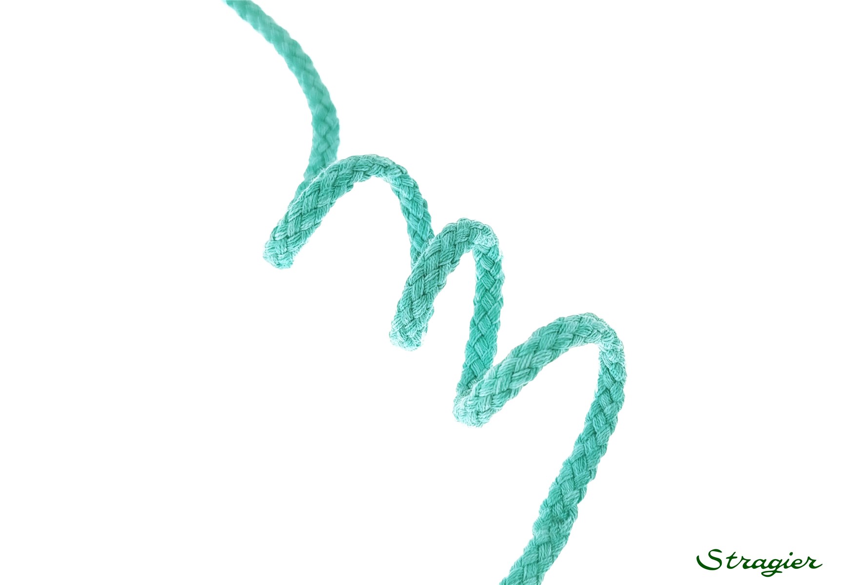 Cordon tressé - uni - Vert Menthe - 4 mm