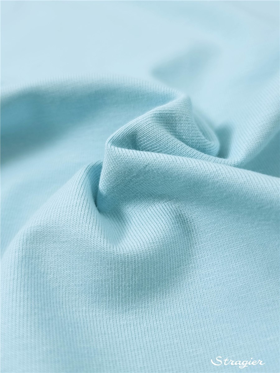Jersey Coton Stretch BIO 200g/m² - uni - Bleu Glacier