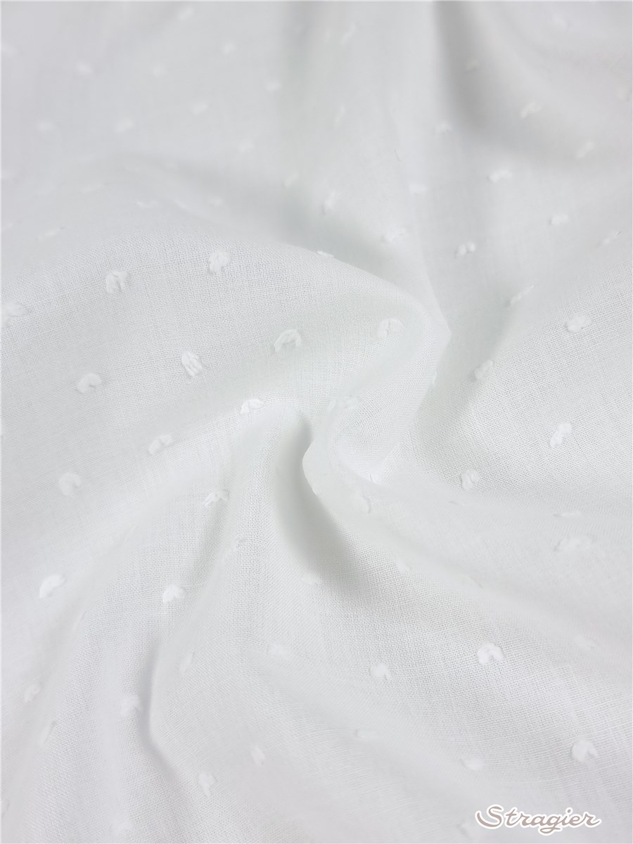 Batiste de Coton Plumetis - uni - Naturel 