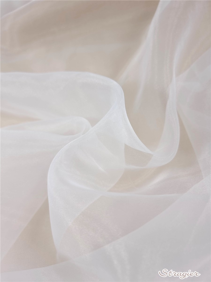 polyester Organza - uni - Porcelaine