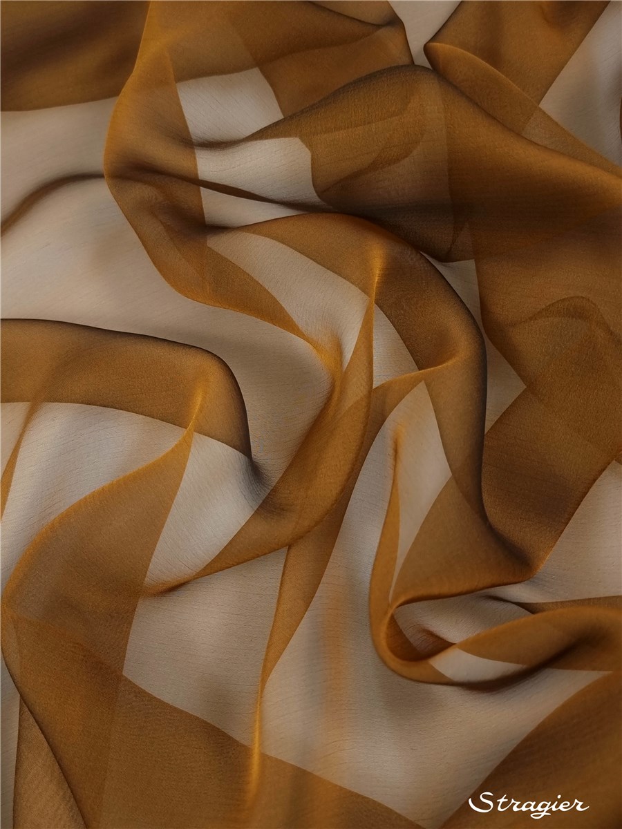 Mousseline de Soie changeante - Uni - Amber Gold