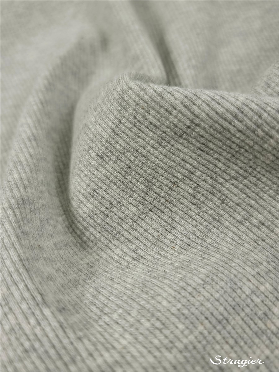 Bord Côte 2x2 - Coton BIO Stretch - Uni - Gris Chiné