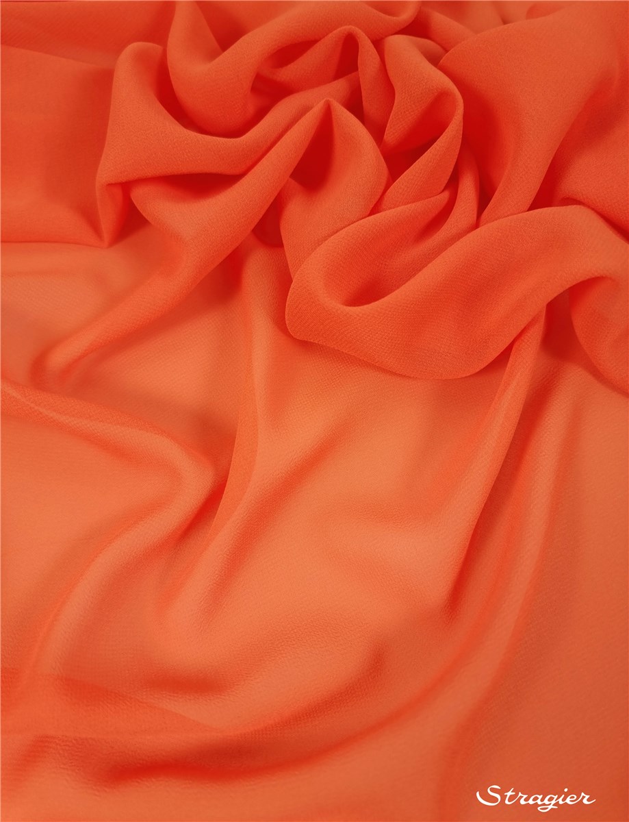 Crêpe Georgette Soft - Uni - Papaye