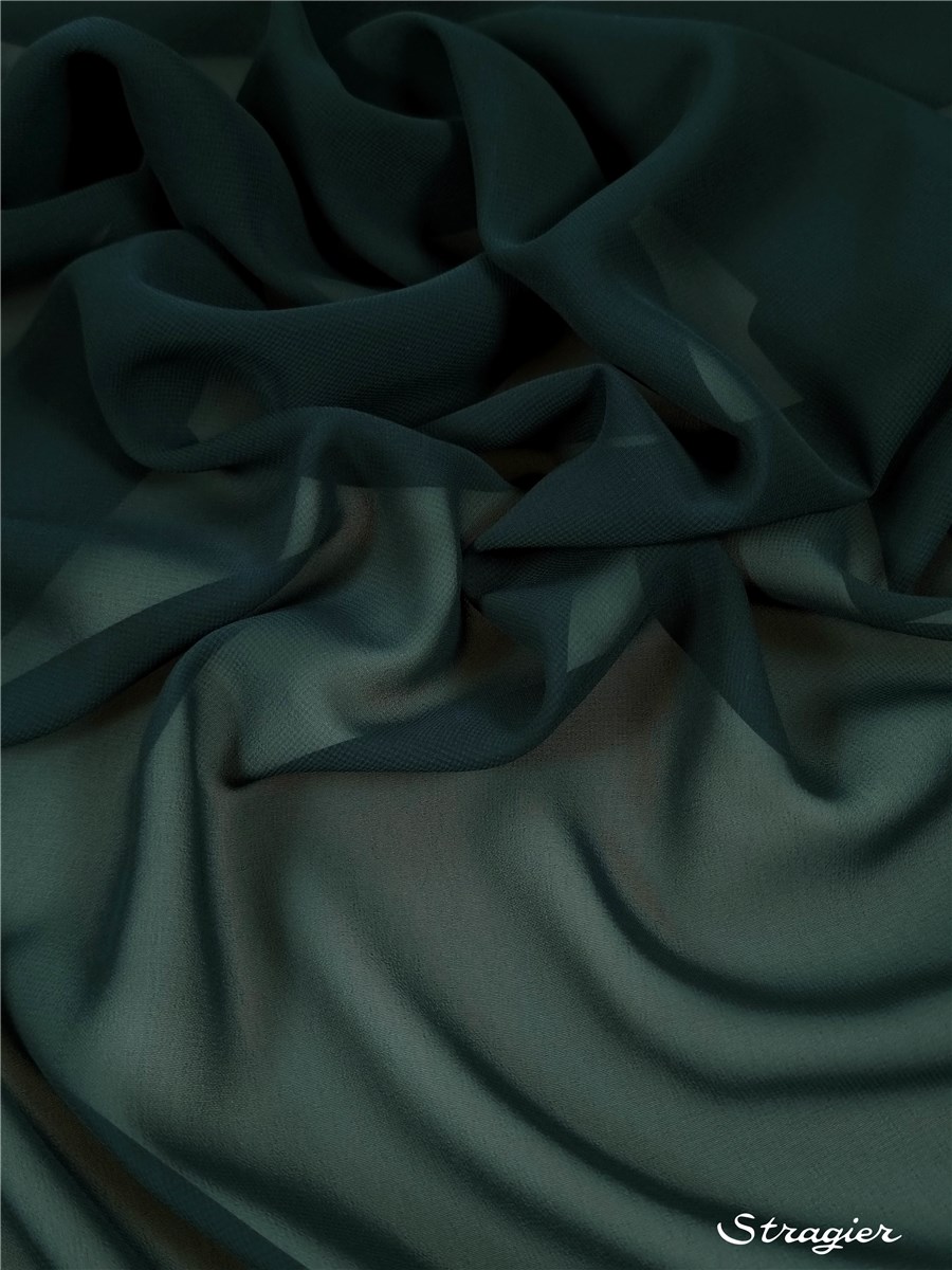 Georgette - Soft - Plain - Vert Bouteille