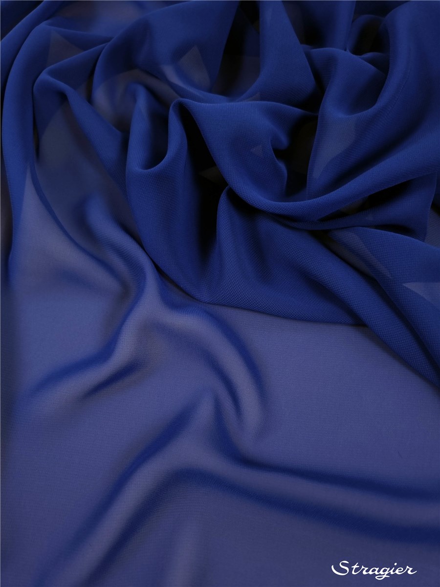 Georgette - Soft - Plain - Bleu Océan