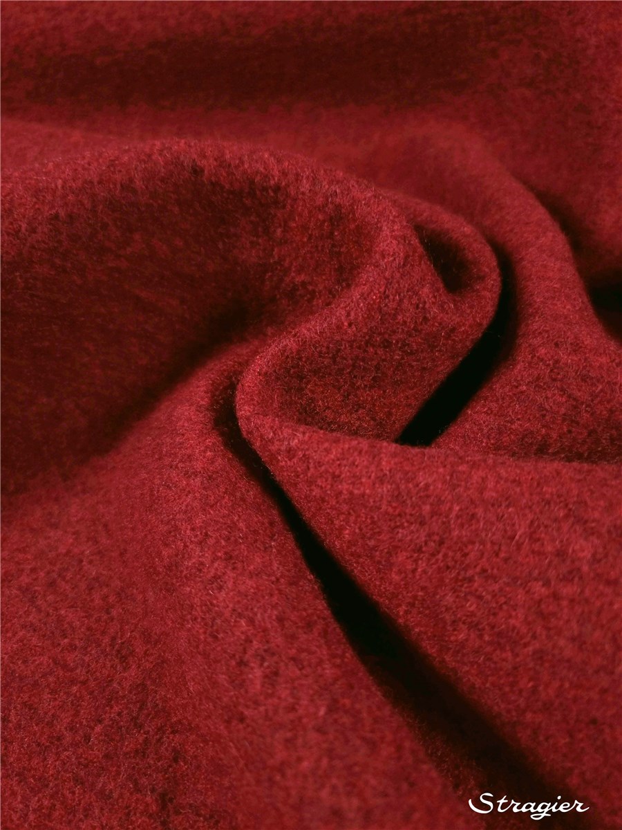 Boiled Merino Wool -520gr/sqm - Plain - Rubis chiné