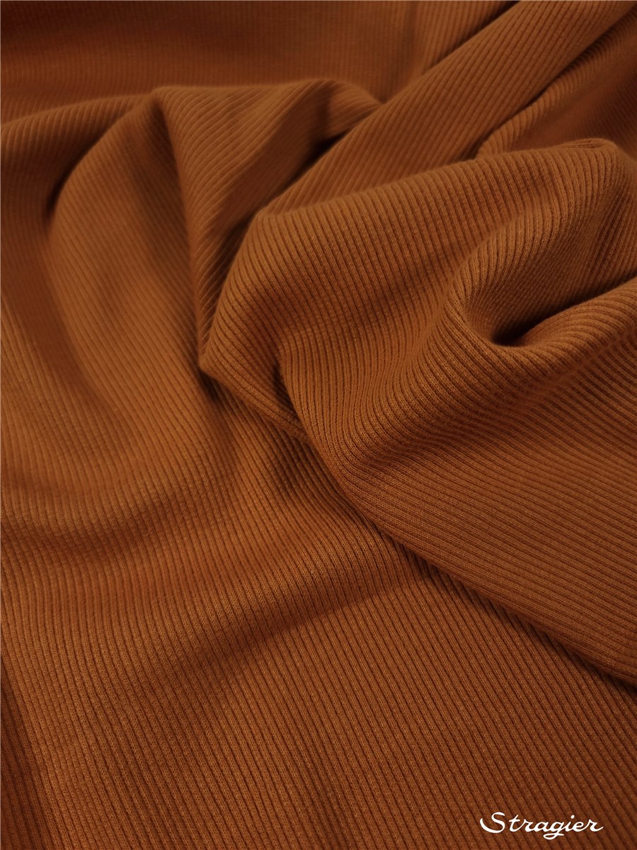 Reps - Knitted fabric - Stretch - uni - Rouille