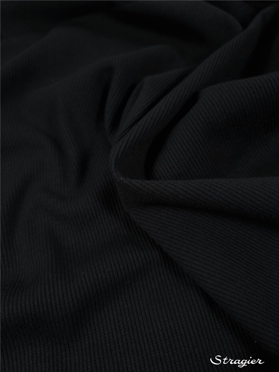Reps - Knitted fabric - Stretch - uni - Noir