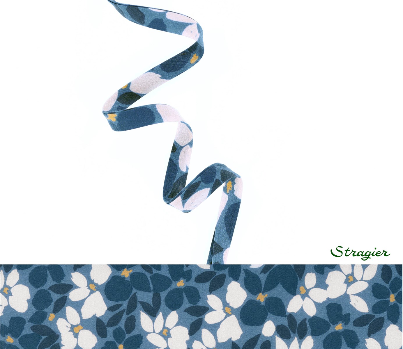 Bias Binding - UNE - Florie - Fjord bleu - 10 mm