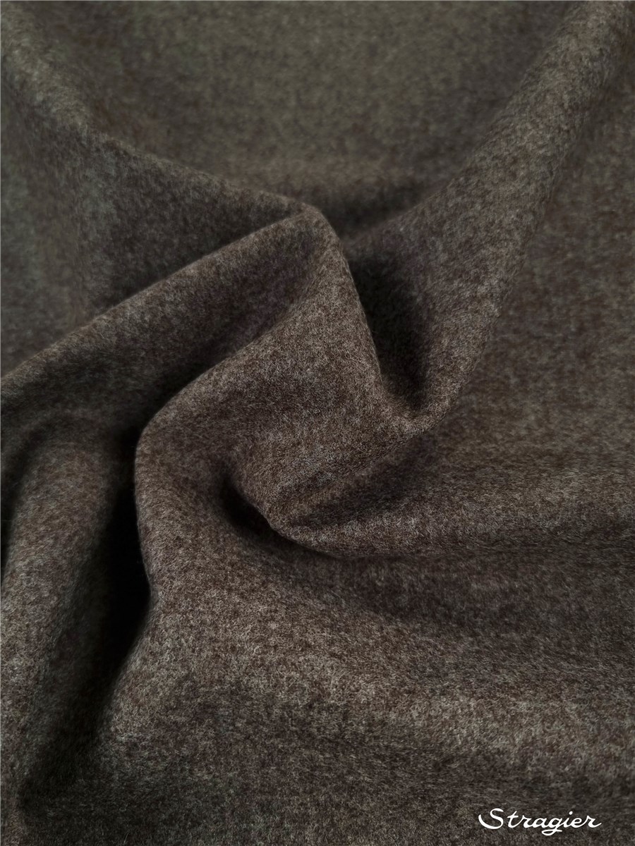 Fulled Merino Wool - Plain - Brun Vison