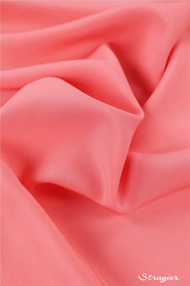 Popeline souple Viscose - uni - Corail rose