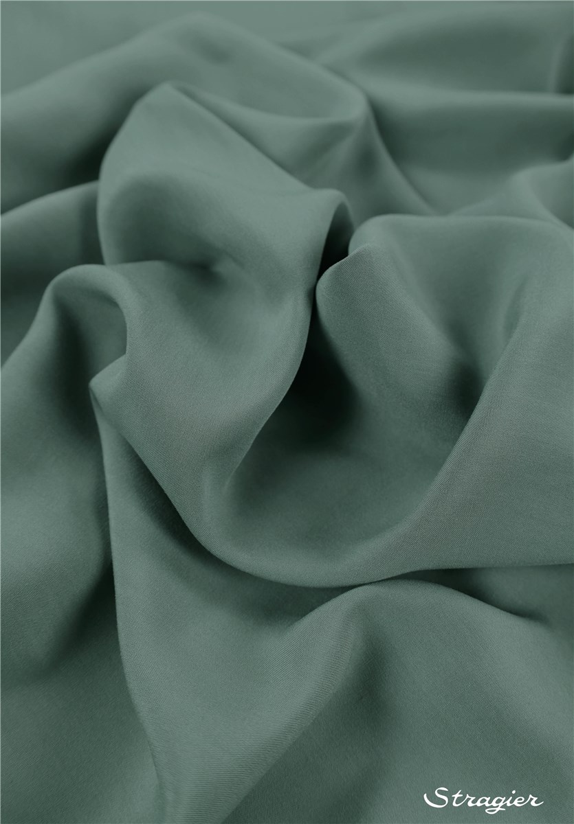 Popeline souple Viscose - uni - Vert de gris 