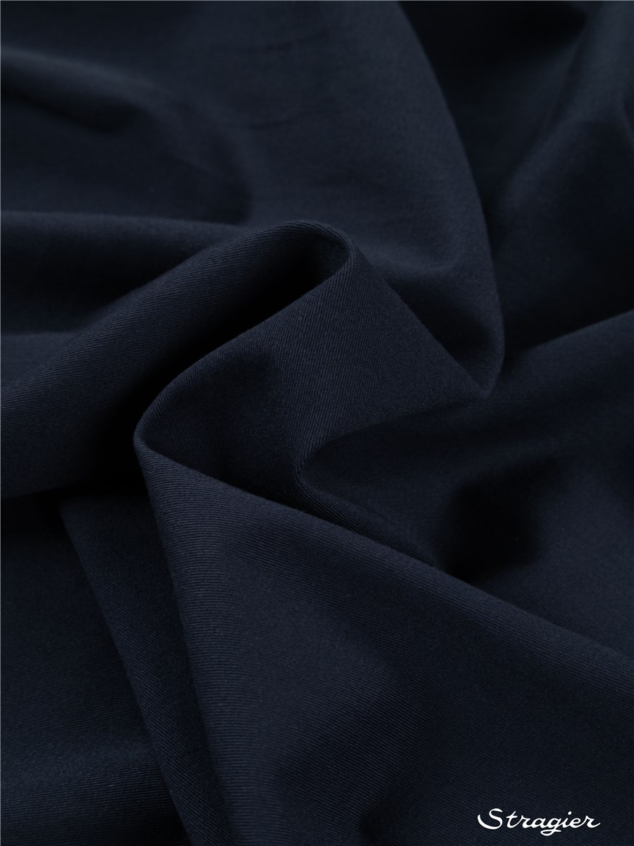 Coton sergé extensible - uni - Bleu gris 