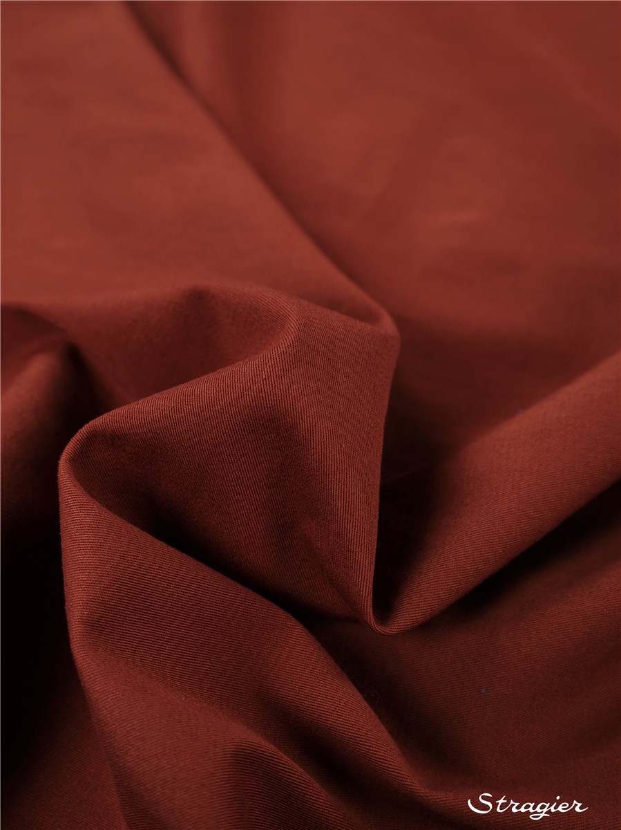 Coton sergé extensible - uni - Cayenne