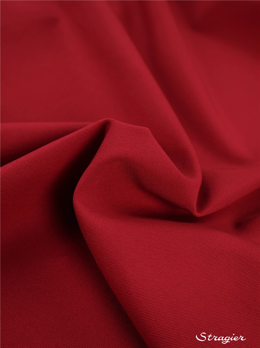 Coton Sergé Bi-stretch 290g/m² - uni - Rouge