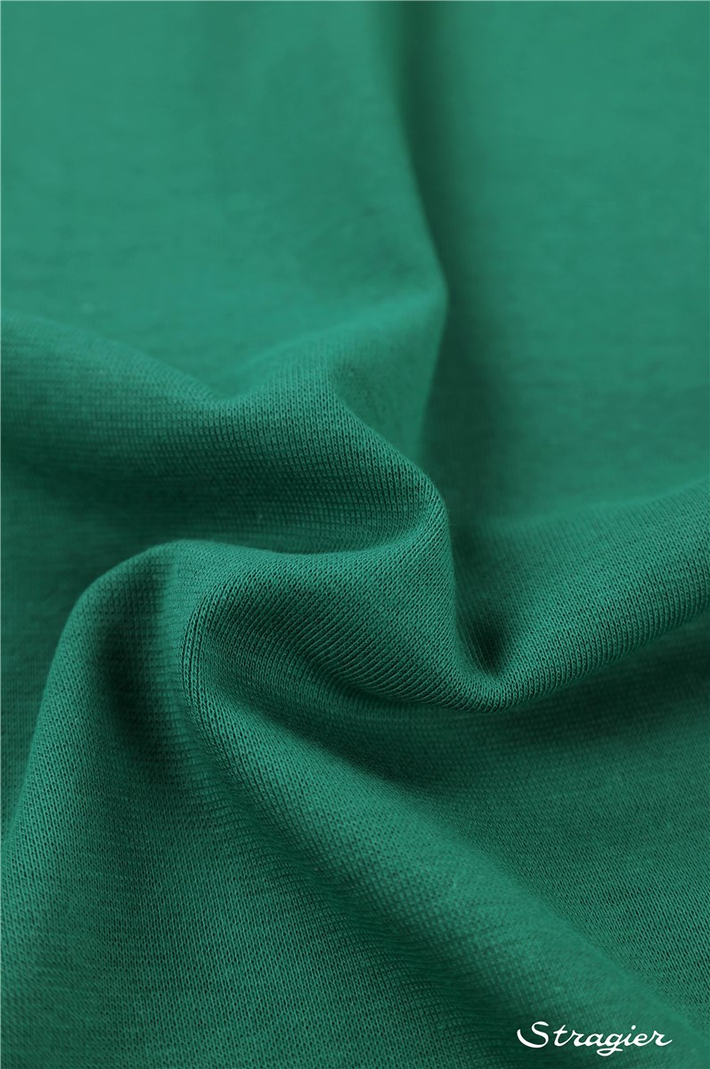 Bord Côte en Coton Bio - Uni - Vert Jade 
